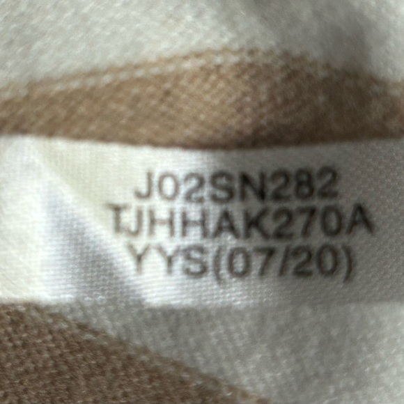 Tommy‎ Hilfiger Sweater Womens Medium Beige Striped Long Sleeve Turtle Neck Top - Picture 12 of 13